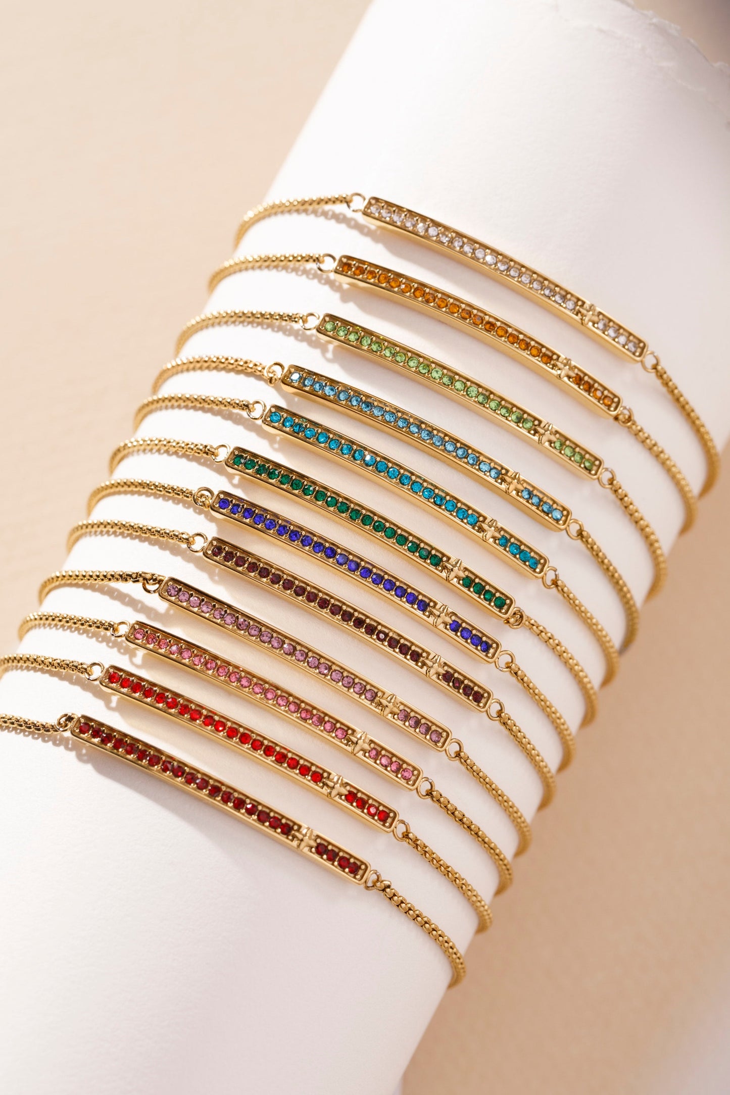 August Everyday Birthstone Pave Bolo Bracelet