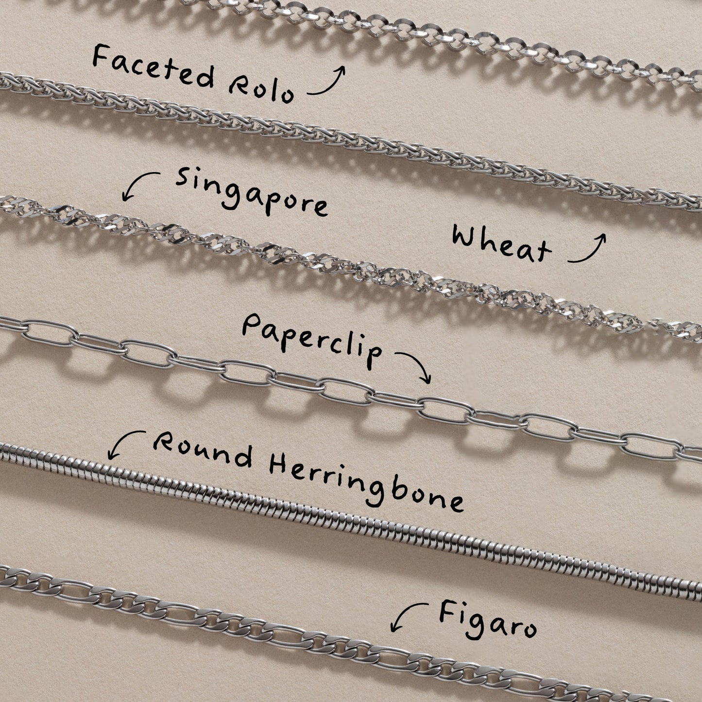 Round Herringbone Charm & Layering Necklace