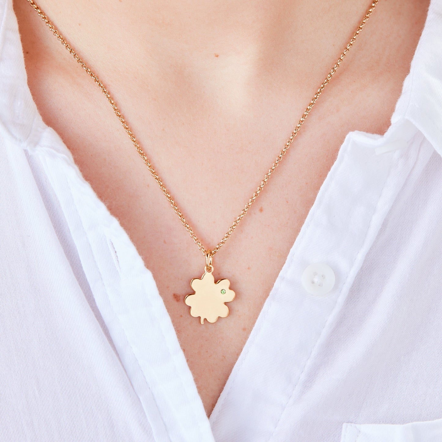 Four-Leaf Clover Necklace, 21"