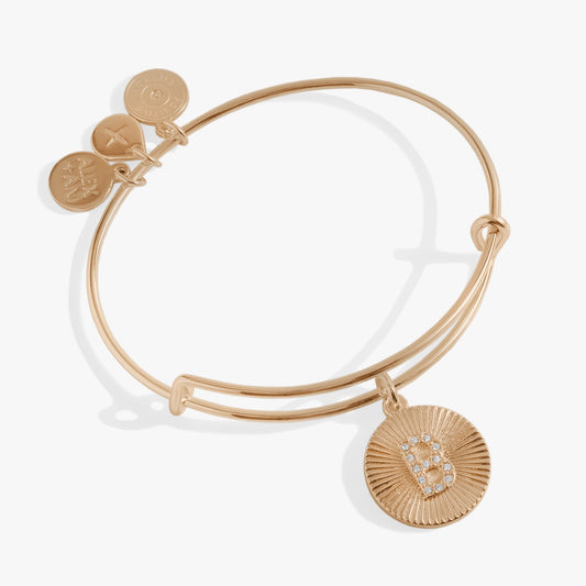 Initial B Pave Starburst Texture Bangle